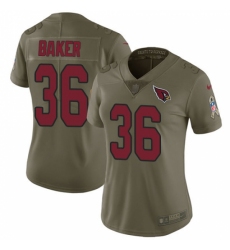 Women's Nike Arizona Cardinals #36 Budda Baker Limited Olive 2017 Salute to Service NFL Jersey