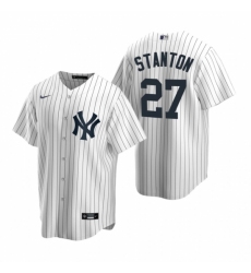 Men's Nike New York Yankees #27 Giancarlo Stanton White Home Stitched Baseball Jersey