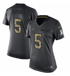 Women's Nike Atlanta Falcons #5 Matt Bosher Limited Black 2016 Salute to Service NFL Jersey