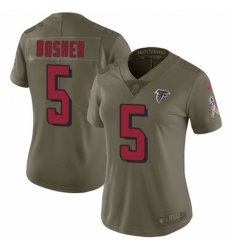 Women's Nike Atlanta Falcons #5 Matt Bosher Limited Olive 2017 Salute to Service NFL Jersey