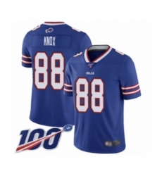 Men's Buffalo Bills #88 Dawson Knox Royal Blue Team Color Vapor Untouchable Limited Player 100th Season Football Jersey