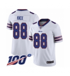 Men's Buffalo Bills #88 Dawson Knox White Vapor Untouchable Limited Player 100th Season Football Jersey