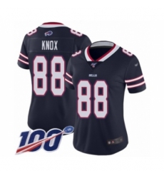 Women's Buffalo Bills #88 Dawson Knox Limited Navy Blue Inverted Legend 100th Season Football Jersey