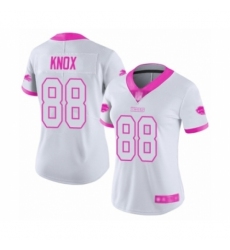 Women's Buffalo Bills #88 Dawson Knox Limited White Pink Rush Fashion Football Jersey