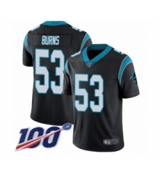 Men's Carolina Panthers #53 Brian Burns Black Team Color Vapor Untouchable Limited Player 100th Season Football Jersey