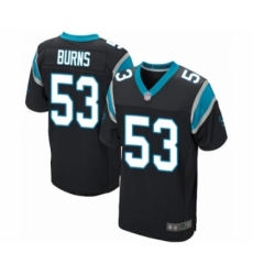 Men's Carolina Panthers #53 Brian Burns Elite Black Team Color Football Jersey