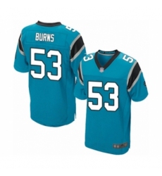 Men's Carolina Panthers #53 Brian Burns Elite Blue Alternate Football Jersey