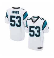 Men's Carolina Panthers #53 Brian Burns Elite White Football Jersey