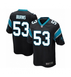 Men's Carolina Panthers #53 Brian Burns Game Black Team Color Football Jersey