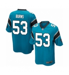 Men's Carolina Panthers #53 Brian Burns Game Blue Alternate Football Jersey