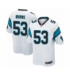 Men's Carolina Panthers #53 Brian Burns Game White Football Jersey