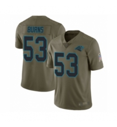 Men's Carolina Panthers #53 Brian Burns Limited Olive 2017 Salute to Service Football Jersey