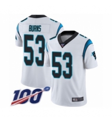 Men's Carolina Panthers #53 Brian Burns White Vapor Untouchable Limited Player 100th Season Football Jersey