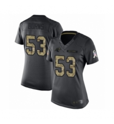 Women's Carolina Panthers #53 Brian Burns Limited Black 2016 Salute to Service Football Jersey