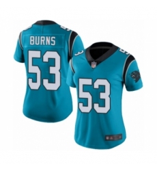 Women's Carolina Panthers #53 Brian Burns Limited Blue Rush Vapor Untouchable Football Jersey