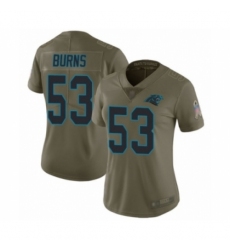 Women's Carolina Panthers #53 Brian Burns Limited Olive 2017 Salute to Service Football Jersey