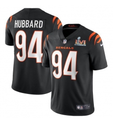 Men's Cincinnati Bengals #94 Sam Hubbard Black Super Bowl LVI Patch Nike Vapor Limited Jersey