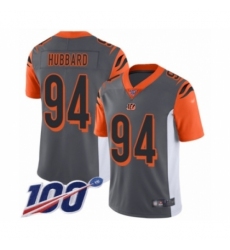 Men's Cincinnati Bengals #94 Sam Hubbard Limited Silver Inverted Legend 100th Season Football Jersey