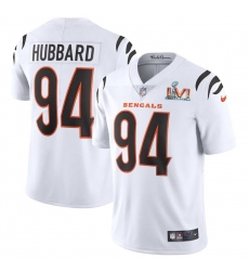 Men's Cincinnati Bengals #94 Sam Hubbard White Super Bowl LVI Patch Nike Vapor Limited Jersey