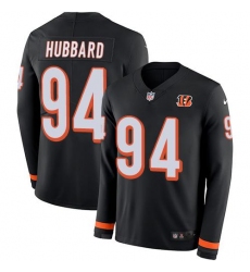 Men's Nike Cincinnati Bengals #94 Sam Hubbard Black Team Color Stitched NFL Limited Therma Long Sleeve Jersey