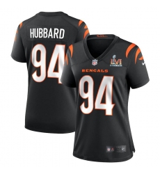 Women's Cincinnati Bengals #94 Sam Hubbard White Super Bowl LVI Patch Nike Game Jersey