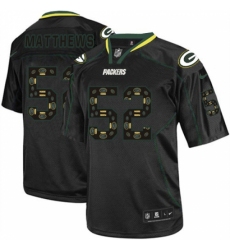 Men's Nike Green Bay Packers #52 Clay Matthews Elite New Lights Out Black NFL Jersey