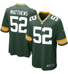 Men's Nike Green Bay Packers #52 Clay Matthews Game Green Team Color NFL Jersey
