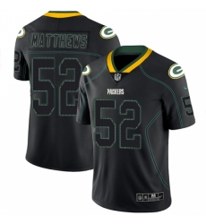 Men's Nike Green Bay Packers #52 Clay Matthews Limited Lights Out Black Rush NFL Jersey