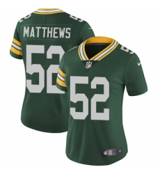 Women's Nike Green Bay Packers #52 Clay Matthews Green Team Color Vapor Untouchable Limited Player NFL Jersey
