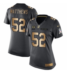 Women's Nike Green Bay Packers #52 Clay Matthews Limited Black/Gold Salute to Service NFL Jersey