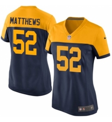 Women's Nike Green Bay Packers #52 Clay Matthews Limited Navy Blue Alternate NFL Jersey