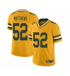 Youth Green Bay Packers #52 Clay Matthews Limited Gold Inverted Legend Football Jersey
