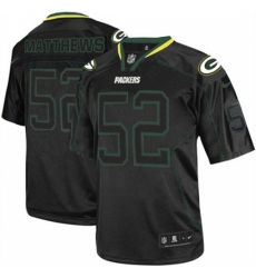 Youth Nike Green Bay Packers #52 Clay Matthews Elite Lights Out Black NFL Jersey