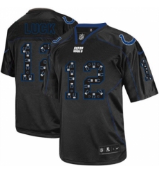 Men's Nike Indianapolis Colts #12 Andrew Luck Elite New Lights Out Black NFL Jersey