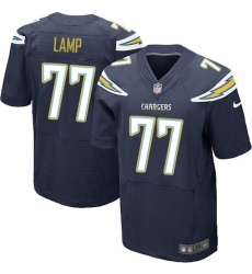 Men's Nike Los Angeles Chargers #77 Forrest Lamp Elite Navy Blue Team Color NFL Jersey