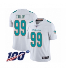 Men's Miami Dolphins #99 Jason Taylor White Vapor Untouchable Limited Player 100th Season Football Jersey