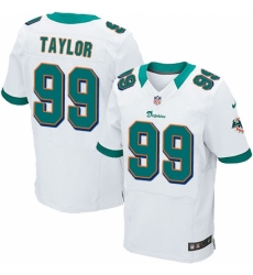 Men's Nike Miami Dolphins #99 Jason Taylor Elite White NFL Jersey