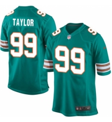 Men's Nike Miami Dolphins #99 Jason Taylor Game Aqua Green Alternate NFL Jersey