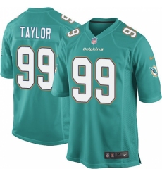 Men's Nike Miami Dolphins #99 Jason Taylor Game Aqua Green Team Color NFL Jersey