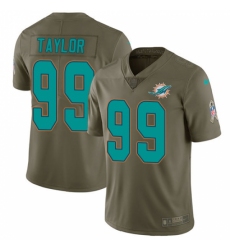 Men's Nike Miami Dolphins #99 Jason Taylor Limited Olive 2017 Salute to Service NFL Jersey