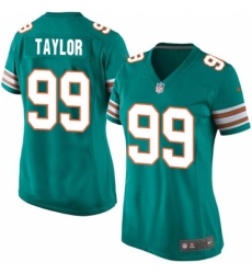 Women's Nike Miami Dolphins #99 Jason Taylor Game Aqua Green Alternate NFL Jersey