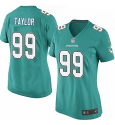 Women's Nike Miami Dolphins #99 Jason Taylor Game Aqua Green Team Color NFL Jersey