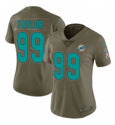 Women's Nike Miami Dolphins #99 Jason Taylor Limited Olive 2017 Salute to Service NFL Jersey