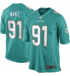 Men's Nike Miami Dolphins #91 Cameron Wake Game Aqua Green Team Color NFL Jersey