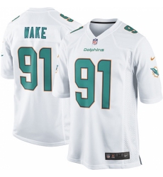 Men's Nike Miami Dolphins #91 Cameron Wake Game White NFL Jersey