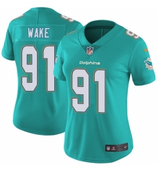 Women's Nike Miami Dolphins #91 Cameron Wake Aqua Green Team Color Vapor Untouchable Limited Player NFL Jersey