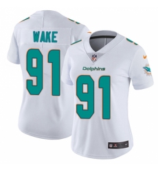 Women's Nike Miami Dolphins #91 Cameron Wake Elite White NFL Jersey