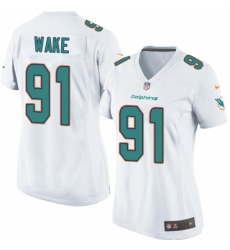 Women's Nike Miami Dolphins #91 Cameron Wake Game White NFL Jersey