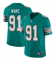 Youth Nike Miami Dolphins #91 Cameron Wake Aqua Green Alternate Vapor Untouchable Limited Player NFL Jersey