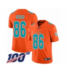 Men's Miami Dolphins #86 Mike Gesicki Limited Orange Inverted Legend 100th Season Football Jersey